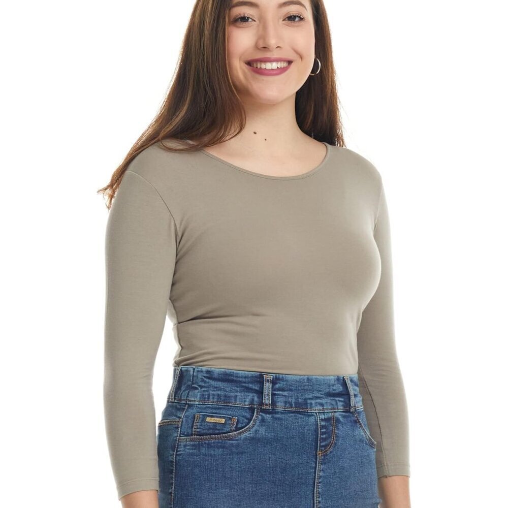 Women’s Cotton 3/4 Sleeve Layering T-Shirt Snug Fit Underscrubs Tee